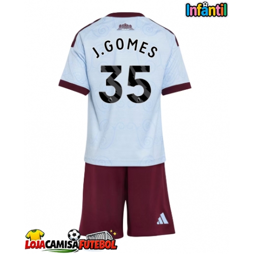 Camisa de Futebol Aston Villa Joao Gomes #35 Equipamento Alternativo Infantil 2026-27 Manga Curta (+ Calças curtas)